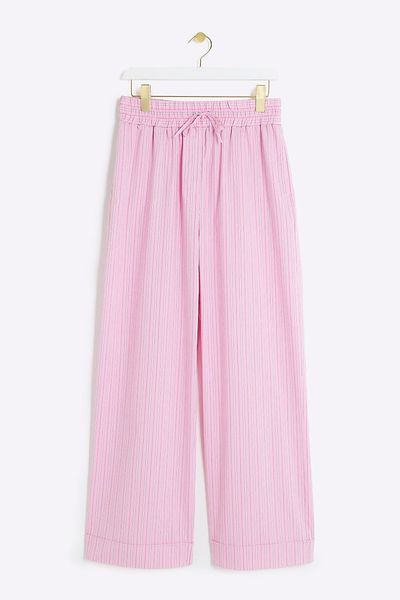 Stripe Straight Pull On Trousers from River Island