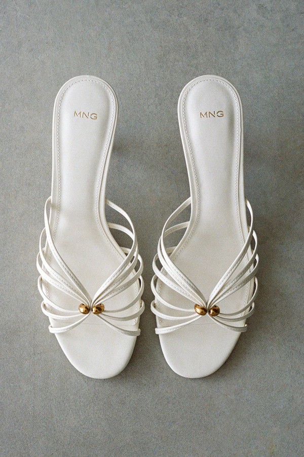 Kitten Heel Sandals With Metallic Detail from Mango