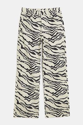 Zebra Print High Waisted Jeans from River Island