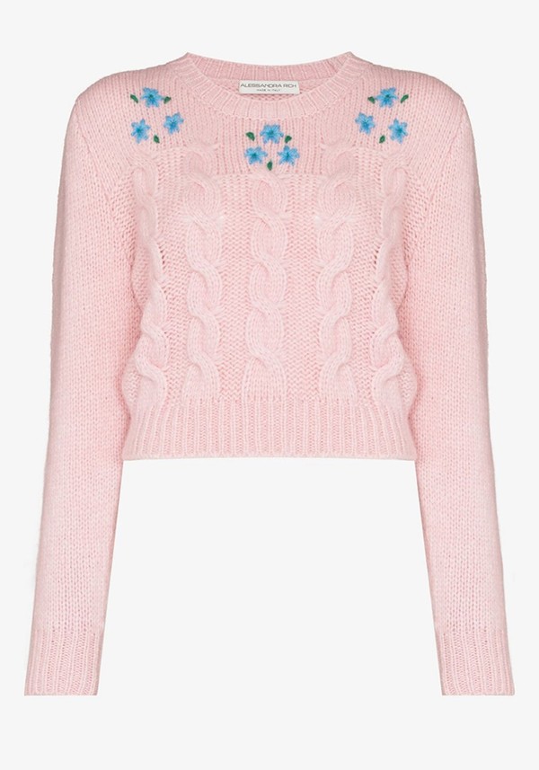 Cropped Cable Knit Jumper  from Alessandra Rich 