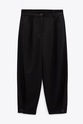 Carrot Fit Trousers With Darts Detail
