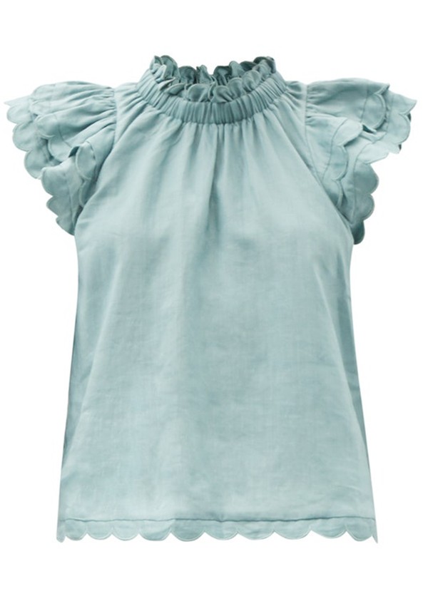 Shannon Scalloped Ruffled Top from Sea NY