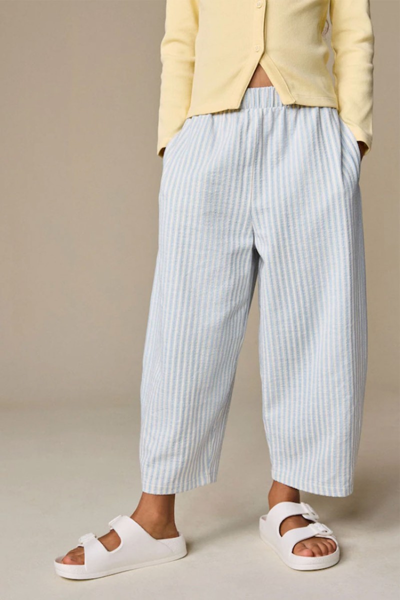 Textured Barrel Trousers from Next