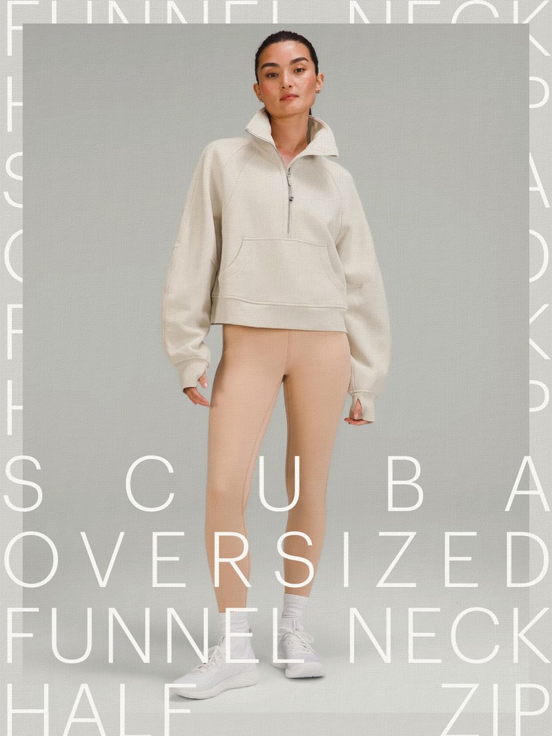 Scuba Oversized Funnel Neck Half Zip