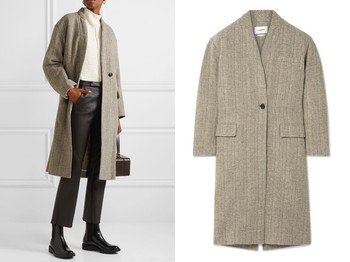 Henlo Herringbone Wool Coat from Isabel Marant Étoile