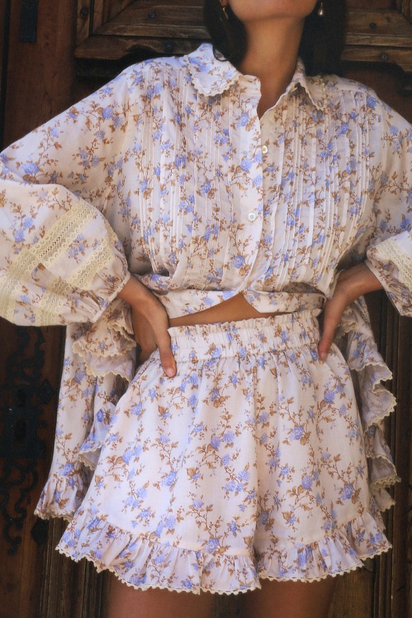 Greta Cotton Frilled Shorts