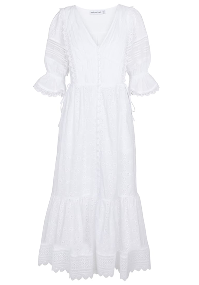 Broderie Anglaise Cotton Midi Dress from Self-Portrait