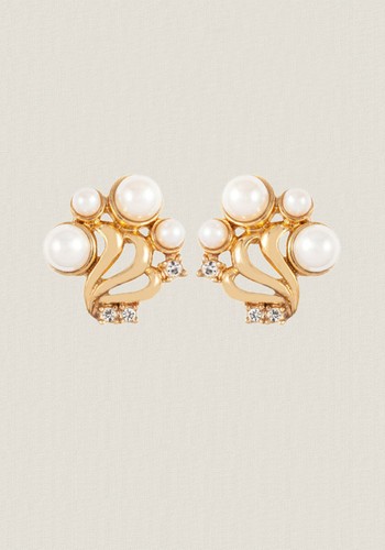 1980s Vintage Faux Pearl Clip-On Earrings from Susan Caplan Vintage