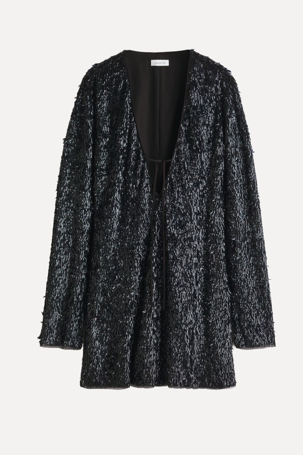 Embellished V-Neck Dress