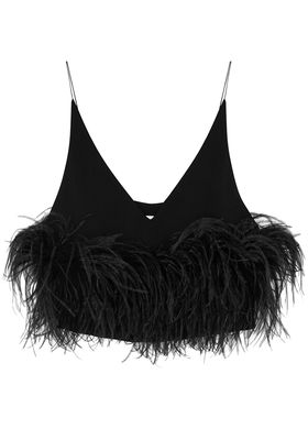 Poppy Black FeatherTrimmed Top from 16 Arlington