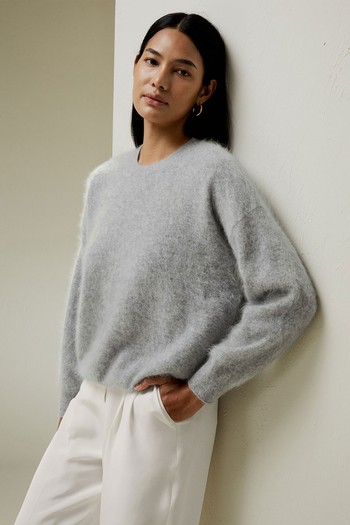 Brushed Cashmere Pullover Sweater from LilySilk