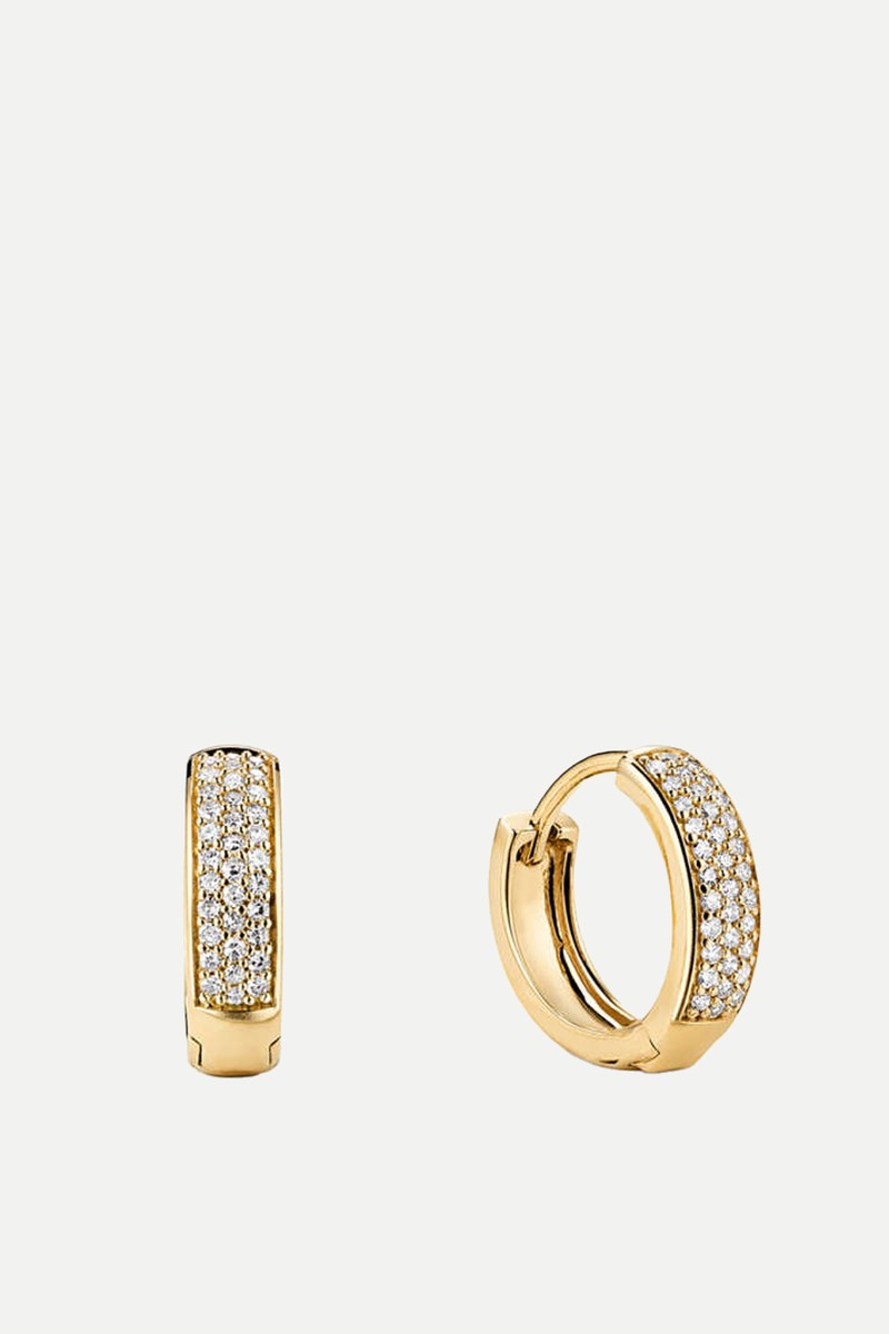 Pavé Diamond Bold Huggie Hoops