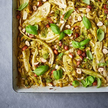 Fennel, Leek & Beans With Basil Pesto