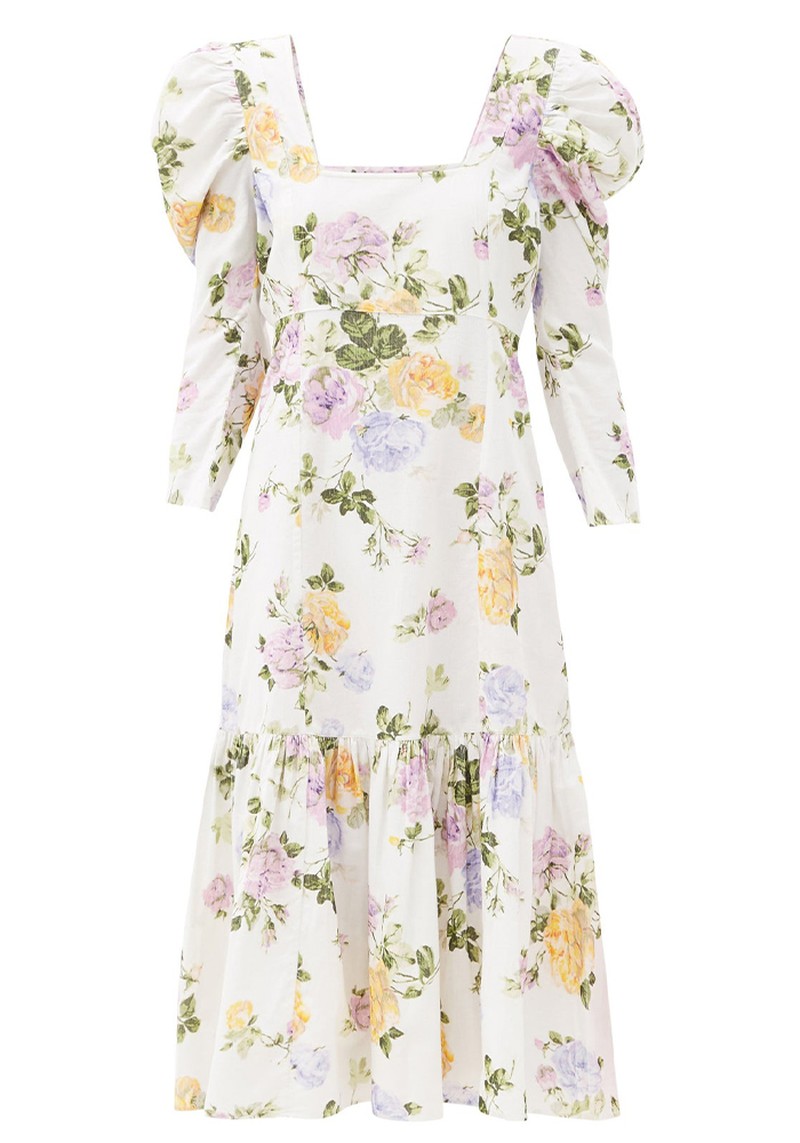 Ellington Floral-Print Cotton-Corduroy Dress