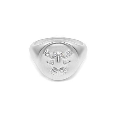 The Lucky Frog Signet Silver Ring