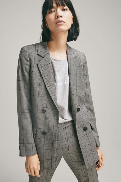 Slim Fit Houndstooth Blazer from Massimo Dutti