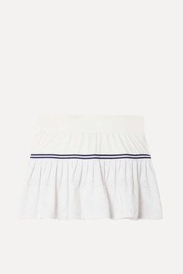 Grosgrain-Trimmed Pointelle-Knit Tennis Skirt from L'Etoile Sport
