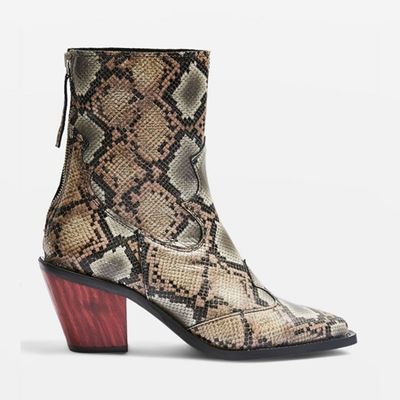 Marcel Snake Effect Ankle Boots from Topshop