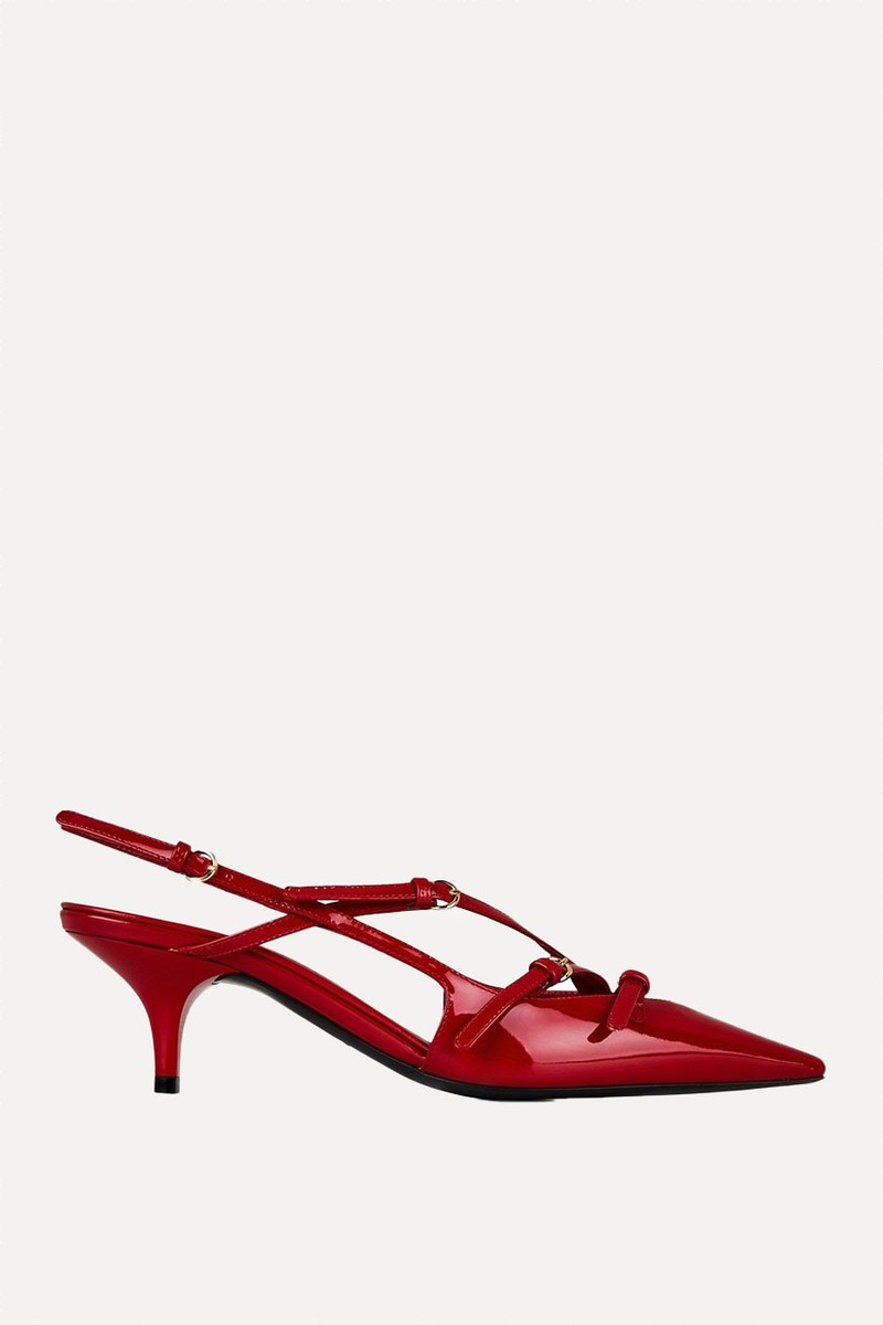 Brushed Leather Slingback Heels from Miu Miu