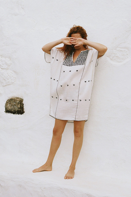 White Luna Embroidered Mini Dress, £195 | Anaak x Relove