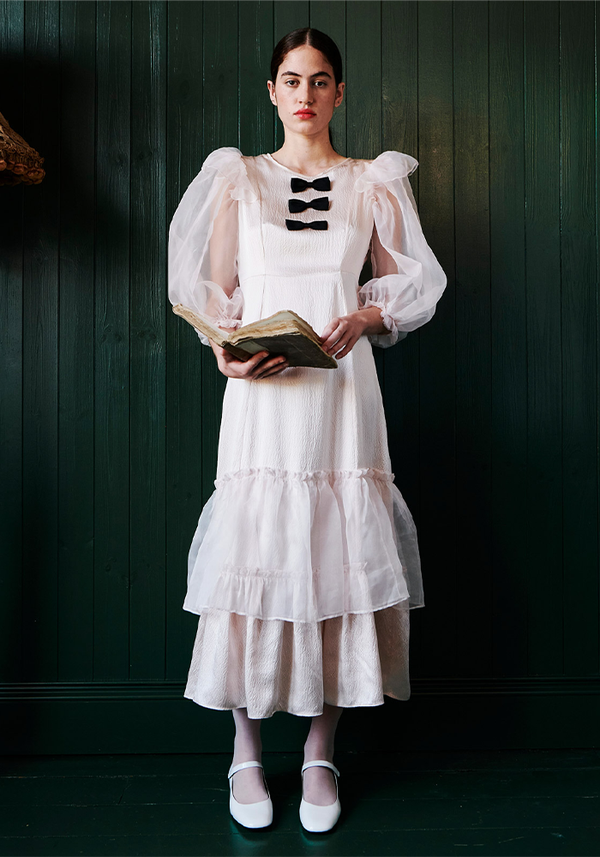 Bow Belle Silk Cloud Puff Dress