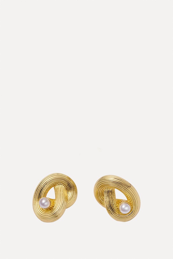 Polly Ties The Knot Pearl Stud Earrings from Daisy