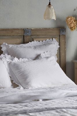 Violet White 100% Linen Pillowcase from Secret Linen Store