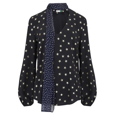 Angie Blouse In All Star And Navy Dot from Rixo