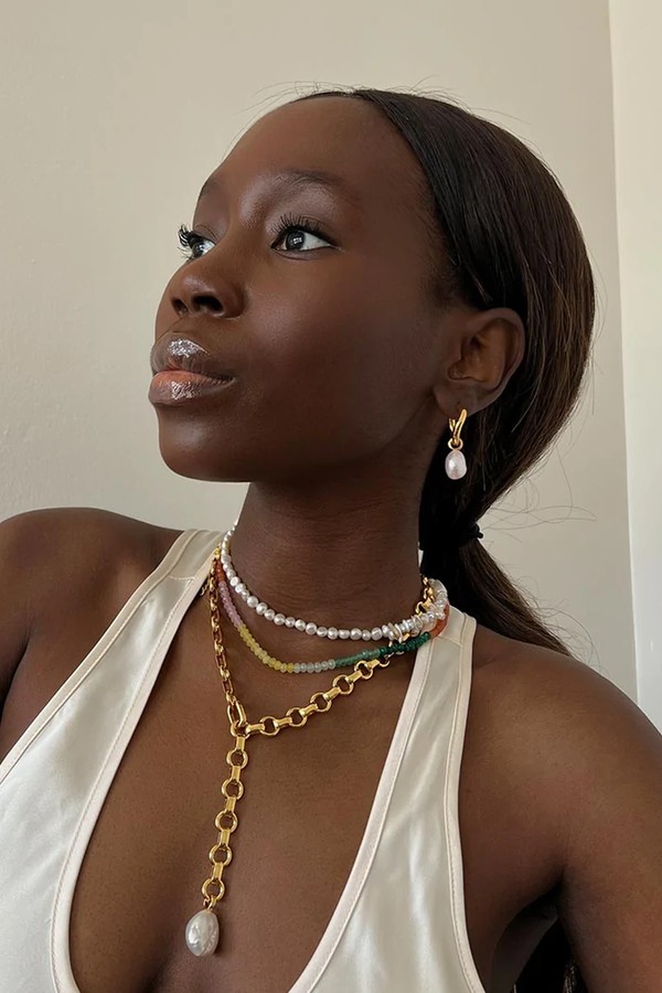 Serenity Pearl Link Chain Necklace from Astrid & Miyu