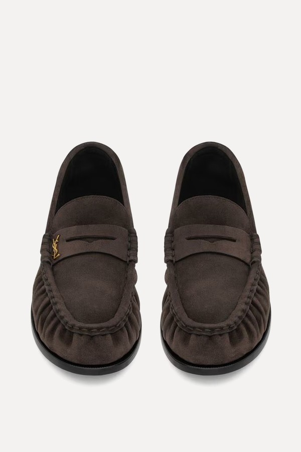 Le Loafer Logo-Embellished Suede Loafers from Yves Saint Laurent