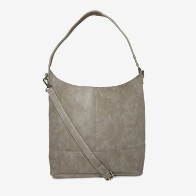 Grey Nubuck Hobo Bag