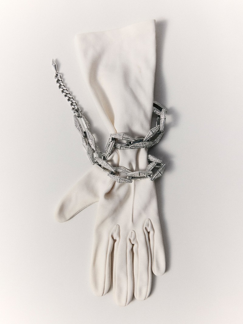 Diamond Chain Necklace with Pave Crystals