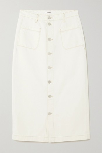 Le Bardot Denim Midi Skirt from Frame