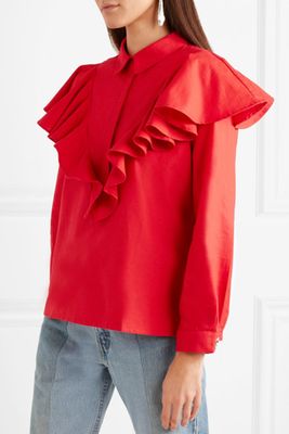  Ruffled Cotton Blouse from Mother Of Pearl