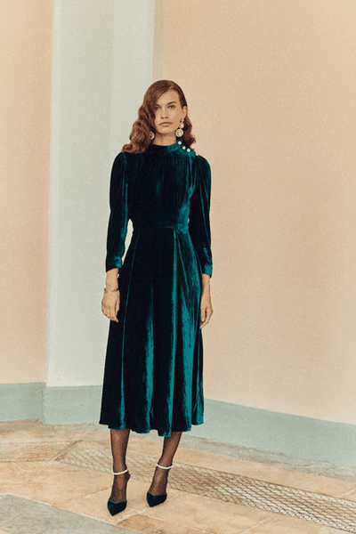 Sonia Green Velvet Dress from Beulah London