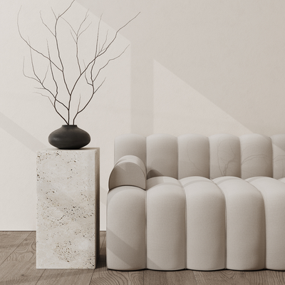Travertine Plinth from Collection Noir