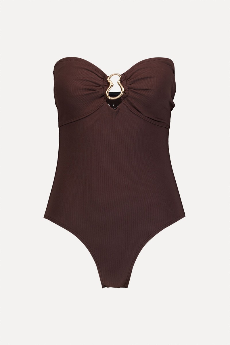 Strapless Ring Detail Swimsuit