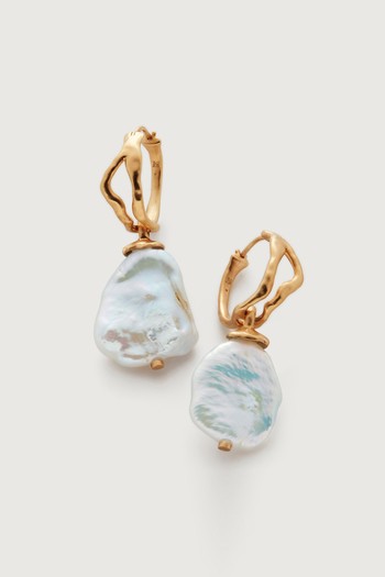 Keshi Pearl Large Hoop Earrings from Monica Vinader x Mother Of Pearl