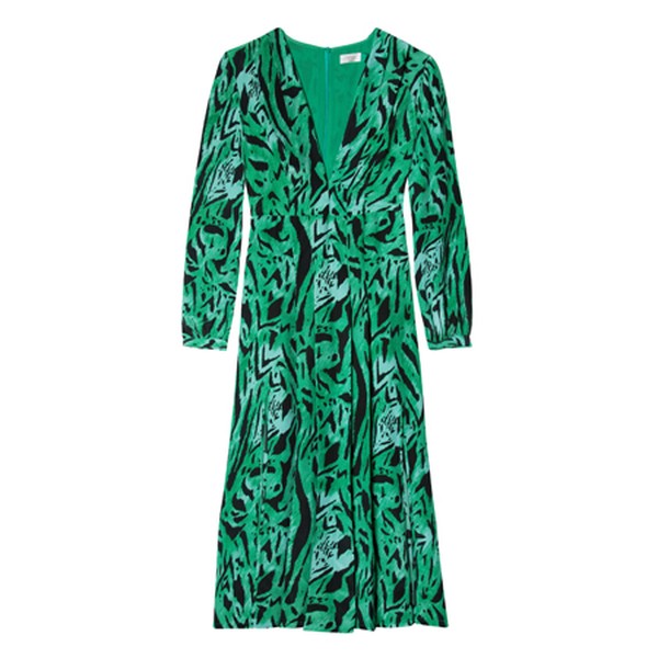 Camellia Tiger Striped Midi Dress With Slits from Rixo