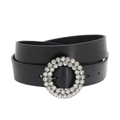Lana Smooth Leather Belt With Crystals from Black & Brown