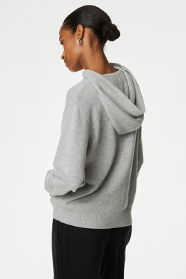 Pure Cashmere Textured Relaxed Hoodie  from M&S