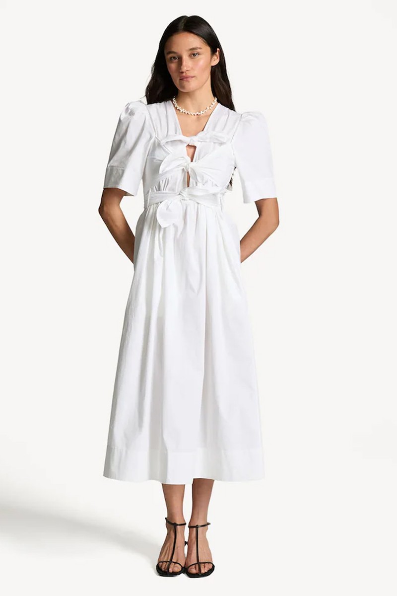 Washed Stretch Tie Strap Midi Dress from Ganni