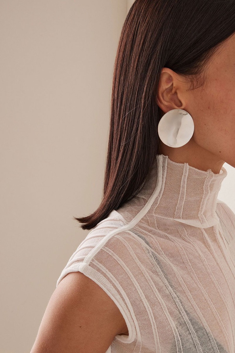 Dome Rhodium-Plated Earrings from Jasmin Sparrow