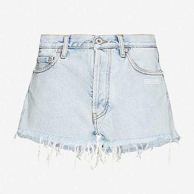 Faded Slim-Fit Mid-Rise Denim Shorts from Off-White C/O Virgil Abloh
