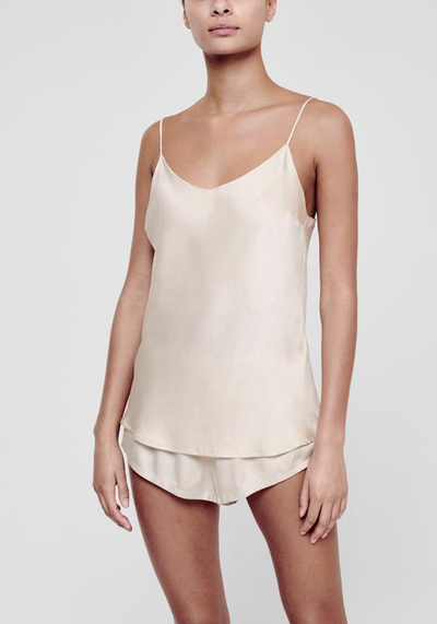 Milos Sand Bias Silk Camisole from Asceno