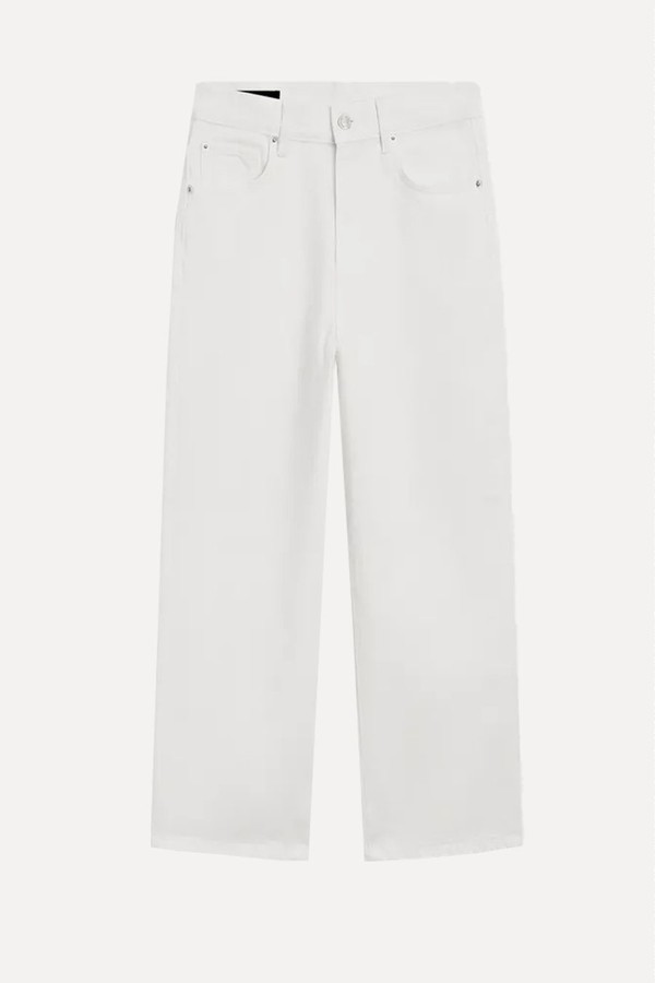 Mid-Rise Cropped Wide-Leg Jeans  from massimo dutti