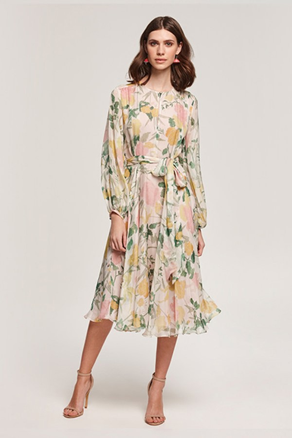 Nandita Sabitri Floral Chiffon Dress