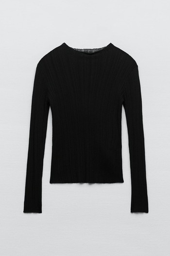 Long Sleeve Ribbed Top from Zara