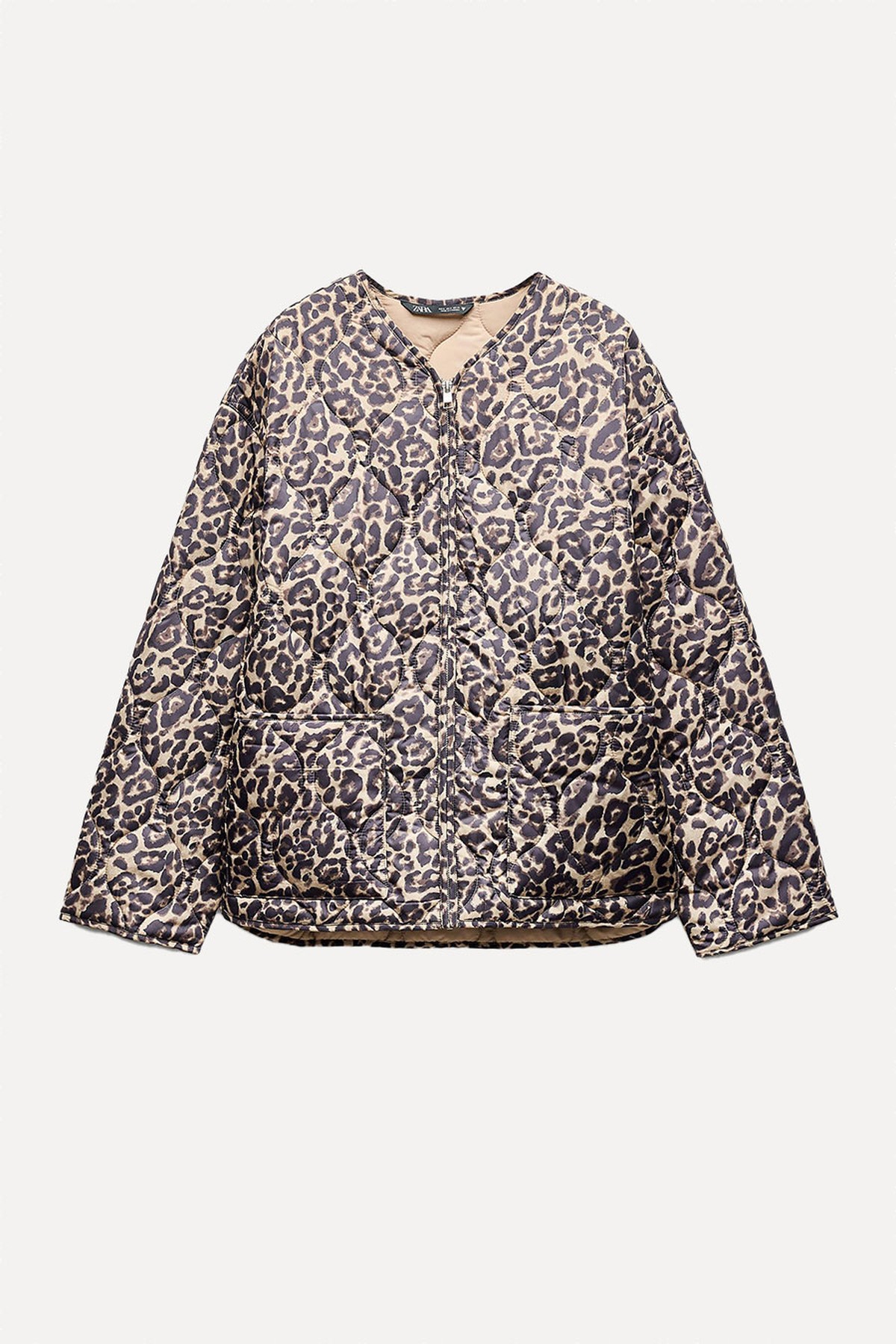 Animal Print Quilted Jacket from Zara