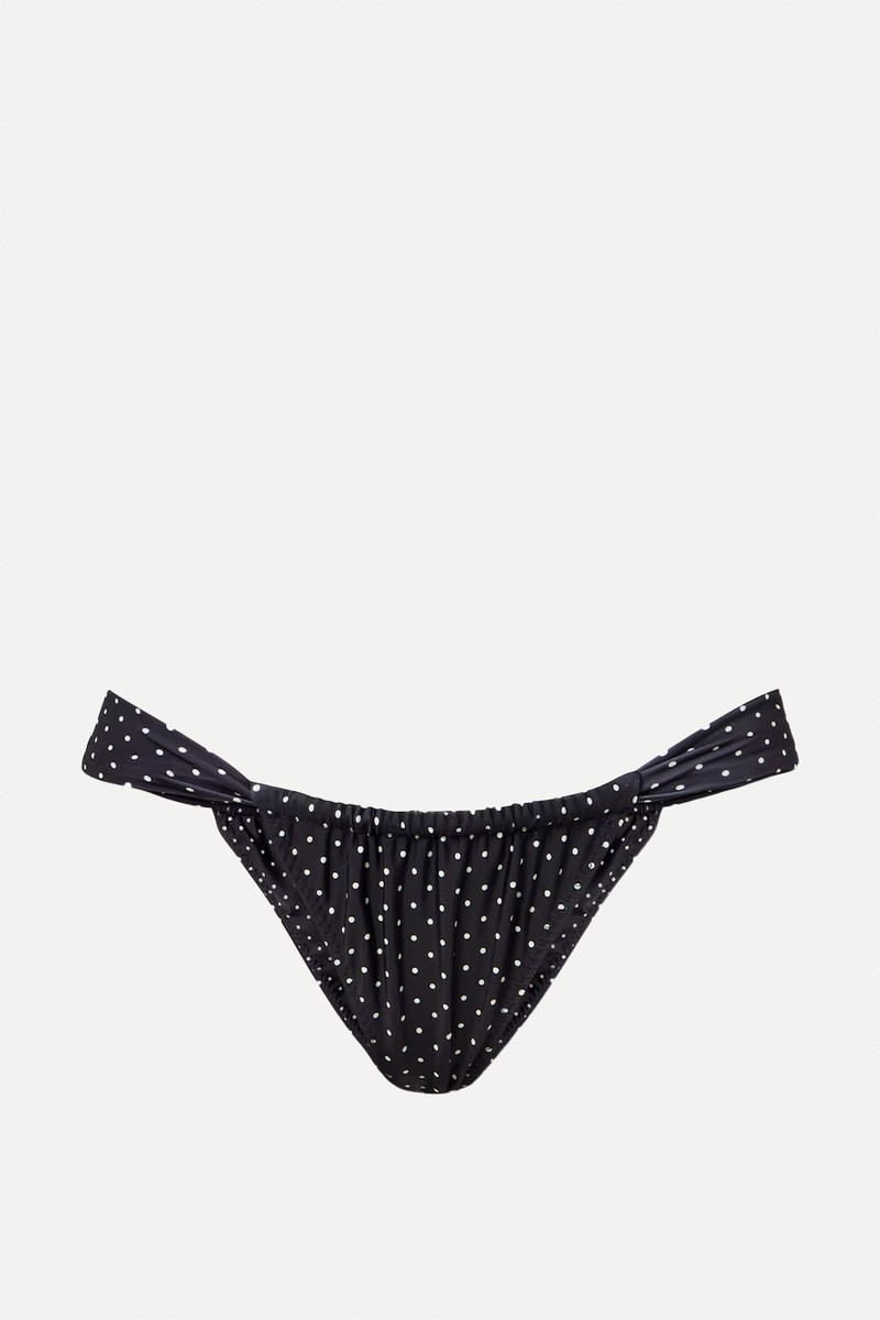 Polka-Dot Ruched Bikini Bottoms from Same